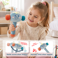 Jouet sonore personnalisé en peluche en forme d'éléphant pour bébé, hochet à secouer et à tapoter, double son, jouet sensoriel éducatif précoce
