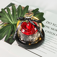Roses éternelles préservées durables sous cloche en verre, cadeau pour la fête de Noël, la Saint-Valentin, la fête des mères, Thanksgiving, pour maman, pour femme