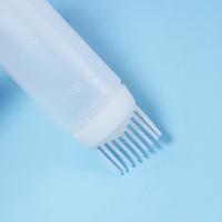 Brosse applicatrice d'huile capillaire personnalisée pour salon, flacon d'huile capillaire de 6 onces avec peigne applicateur de couleur pour racines et échelle graduée