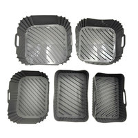 Yuye Custom 8.5In 9.5In Doublures carrées en silicone pour friteuse à air, Moules rectangulaires en silicone, Paniers pour accessoires de friteuse à air double