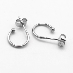 Pendientes de aro de acero de titanio yunnique, diseño geométrico en forma de luna para hombres y mujeres, joyería de moda - Product Image 3