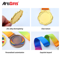 Fabrication de médailles personnalisées Marathon Running Football Judo Soccer Taekwondo Gymnaste Blank Gold Metal Sport Award Trophée avec ruban
