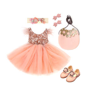 Robe de fête pour fille de 7 ans, robe en tulle pour enfant, vêtements pour enfants, robe à paillettes avec doublure à volants, robe d'anniversaire pour fille de 1 an - Product Image 4