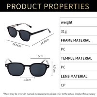Gafas de Sol Retro CP Temple de Alta Calidad, Montura Cuadrada con Lentes Degradados UV400 y Marco Transparente para Hombre y Mujer