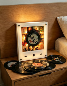 Caja de Música NFC Personalizable con Fotos y <span class=keywords><strong>Canciones</strong></span>, Disco de Vinilo Giratorio con Luz LED, Reproducción Automática de <span class=keywords><strong>Canciones</strong></span>, Imán para Refrigerador, Caja de Música para Regalo - Product Image 5