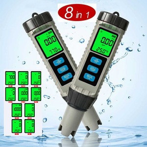 ปากกาวัดคุณภาพน้ำ 8 in 1 ยี่ห้อ OEM วัดค่า pH TDS EC ความเค็ม คลอรีน อุณหภูมิ อเนกประสงค์ สำหรับสระว่ายน้ำ สปา และตู้ปลา - Product Image 1