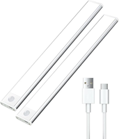Tira de Luces LED con Sensor de Movimiento, Regulable, Súper Brillante, Recargable por USB, Inalámbrica, Adhesiva, Luz Nocturna para Escaleras, Armarios