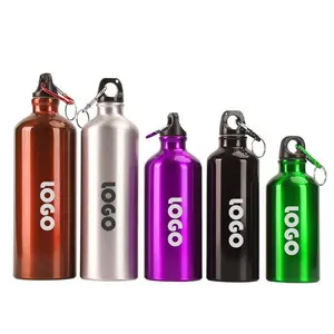 Алюминиевая бутылка для питьевой воды с логотипом на заказ, 500 мл/750 мл, портативная спортивная чашка для воды для путешествий и альпинизма