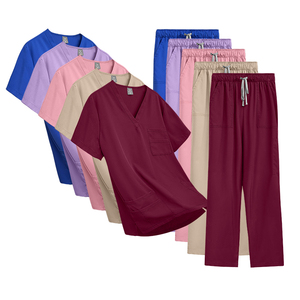 Uniforme Médico VIAOLI con Logotipo Personalizado, Cuello en V, para Hombre y Mujer, Spandex, Hospital, Doctor, Enfermera, Parte Superior y Pantalones Rectos, Uniformes Médicos - Product Image 1