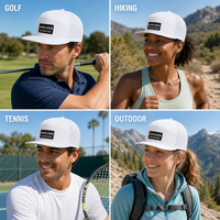 Casquette de golf Performance découpée au laser, respirante, à visière plate, structurée, avec logo personnalisé, ajustable 56-62cm, vente en gros OEM, faible MOQ