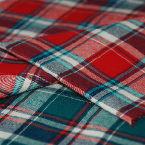 Personalizado 100% algodón Navidad rojo verde tela de franela para camisa hombre - Product Image 3