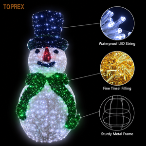 Escultura de Muñeco de Nieve 3D Iluminada con LED para Exteriores, Toprex Large Park, IP65, Decoración Navideña para Caminos, Brillo Festivo Encantador - Product Image 4