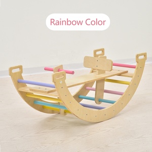 Ensemble d'Aire <span class=keywords><strong>de</strong></span> <span class=keywords><strong>Jeux</strong></span> Intérieure pour Enfants <span class=keywords><strong>Arche</strong></span> en <span class=keywords><strong>Bois</strong></span> Chaise Rocker Cadre d'Escalade Triangle Pickler pour Bébés - Product Image 6