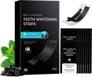 Best Enzyme Pap Bleaching Black Activated Charcoal Teeth White Strips For Strain Removal Whitening Strips Private Logo Label