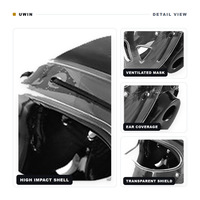Casque de sparring d'usine avec masque facial transparent, en mousse épaissie monobloc, respirant, pour la boxe, le Sanda, l'entraînement en dojo, service OEM
