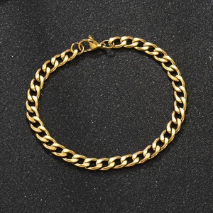 Pulsera de Acero Inoxidable Gruesa Chapada en Oro de 18k Que No Se Deslustra, Pulsera Impermeable, Pulsera de Cadena Cubana, Precio de Fábrica al por Mayor - Product Image 6