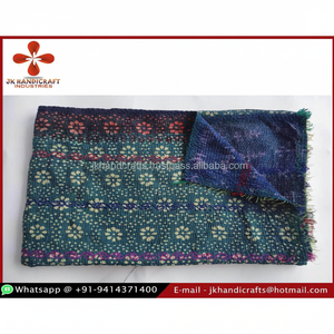 Wholesale Cotton Natural Dye Reversible Block Print Kantha <b>Blanket</b> - Product Image 1
