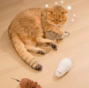 ของเล่นแมว ตุ๊กตาหนูตัวเล็ก หนูจำลองเหมือนจริง หนูไขลานสำหรับลูกแมว ของเล่นเสริมความสนุกสำหรับแมวและสุนัข - Product Image 2