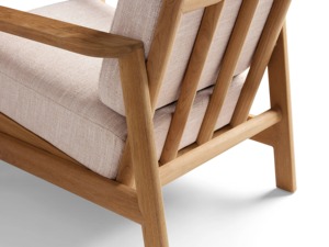 เก้าอี้ไม้สักสำหรับกลางแจ้ง เหมาะสำหรับสวน ระเบียง ลานบ้าน เฟอร์นิเจอร์ทันสมัย พร้อมเบาะรองนั่งที่มีความยืดหยุ่นสูง และตัวเลือกสีที่ปรับแต่งได้ - Product Image 4