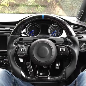 Convient pour Volkswagen CC, Passat, Polo, <span class=keywords><strong>Golf</strong></span> <span class=keywords><strong>6</strong></span>, <span class=keywords><strong>GTI</strong></span>, Passat, Touareg, Scirocco R Modification du volant en fibre de carbone - Product Image 1