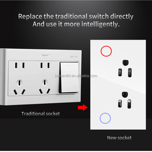 Enchufes de Pared Inteligentes WiFi con Interruptores Táctiles, Productos para el Hogar Inteligente Alexa y Google, Enchufe Eléctrico Estadounidense de 15 A, 2.4 G Inalámbrico - Product Image 2