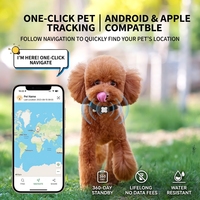 Collier de suivi pour animaux de compagnie Bluetooth avec positionnement précis, compatible Android/iOS, étanche, autonomie de 360 jours pour chiens et chats