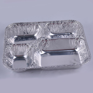 Récipient en <span class=keywords><strong>aluminium</strong></span> emballé, <span class=keywords><strong>2</strong></span>/3/4 <span class=keywords><strong>compartiments</strong></span>, boîte à Lunch Standard, plateaux à vaisselle avec couvercle de planche - Product Image 5