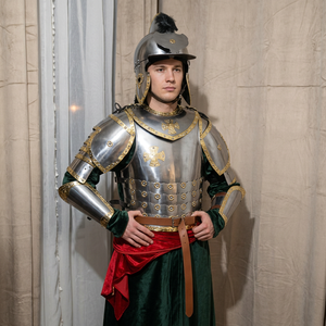 Armure de Chevalier Médiéval en Acier Inoxydable Plaqué Argent, Combinaison Complète, Imitation Antique Moderne, Art de Collection Poli et Personnalisé - Product Image 1