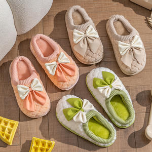 Women's Fashion Bowknot <b>Indoor</b> Summer for Slippers Non-Slip Soft Plush Warm Cotton Comfortable Shoes <b>Slides</b> for Home Use - Product Image 3