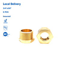 Raccord réducteur KING SMART NSF UPC 3/4'' MIP X 3/8'' FIP en laiton à faible teneur en plomb pour systèmes de plomberie (Livraison gratuite au Canada)
