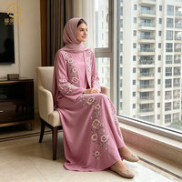 dames mode intérieur ouvert 2 pièces ensemble à manches longues dubaï turquie Ramadan abaya musulman longue robe pour les femmes