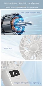 Nouveau ventilateur électrique portable USB pliable en plastique 2025, 5 vitesses réglables, idéal pour le bureau, la voiture, l'extérieur, cadeau, directement de l'usine - Product Image 2