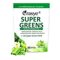 Compléments alimentaires Super Greens en gommes à mâcher - Marque privée OEM - 125 millions d'UFC de probiotiques + 25 superaliments pour la digestion et le soutien immunitaire