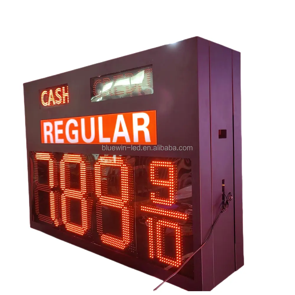 لوحة مواصفات أسعار محطة وقود بإضاءة ليد للبيع بتخفيضات كبيرة، لوحة أسعار الوقود بإضاءة ليد وبطاقات الائتمان النقدية