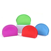 Sac cosmétique portable multifonctionnel Semi-circulaire en Silicone, sac de lavage de voyage, trousse de maquillage de toilette, étui de voyage essentiel