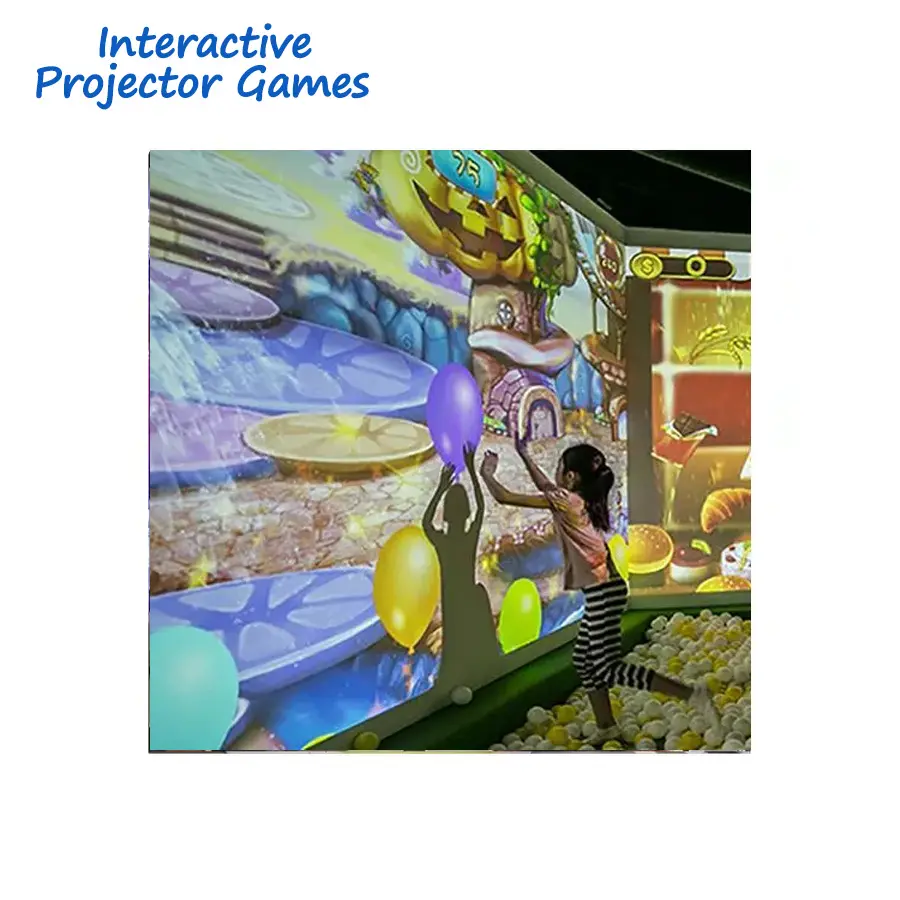 Jeux de projection interactifs 3D avec jeu virtuel pour jeux de projection pour enfants et équipement de parc d'attractions pour enfants en intérieur