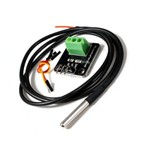 Kit de module de capteur de température AC57-DS18B20, étanche, câble de capteur numérique de 100 cm, sonde, adaptateur de terminal pour Arduino
