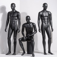 Muscle homme sport mannequin corps complet avec tête factice pour homme magasin de vêtements modèles de chemises habillées noires mattes