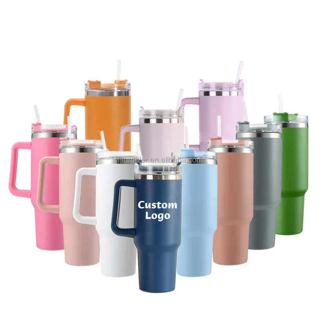 vaso stainless steel 40oz tumbler with straw cups in bulk handle Cup copo tasse a cafe drinkware copos termico sippy Cup