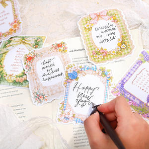 10 autocollants par paquet thème dentelle double matériau autocollants Record <span class=keywords><strong>Romance</strong></span> série 6 autocollants grande taille - Product Image 2