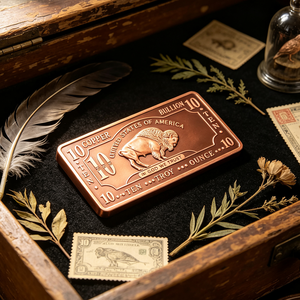 Lingote de cobre de diez onzas .999, placa rectangular con relieve de búfalo, trofeo artístico coleccionable para regalos e inversión - Product Image 5