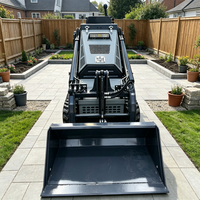 Chargeuse compacte sur pneus avec moteur diesel, direction hydraulique et godet frontal pour la construction, l'agriculture et l'aménagement paysager
