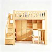 Modernes Umweltfreundliches Beige Vertikales Massivholz-Doppelbett Lederkopfteil 4 Schubladen 2 Nachttische 3-teiliges Schlafzimmer-Set Apartment