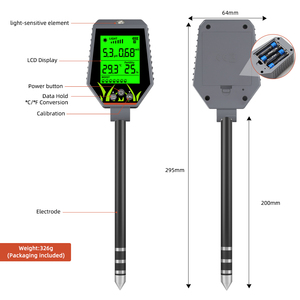 Moniteur numérique des nutriments et de l'humidité <span class=keywords><strong>du</strong></span> sol pour jardin domestique, testeur numérique <span class=keywords><strong>du</strong></span> sol 6-en-1 pour le pH, la fertilité, la température, la luminosité <span class=keywords><strong>du</strong></span> soleil et l'humidité - Product Image 1