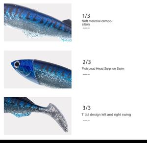 WEI 26cm/33cm caoutchouc maquereau en plastique souple têtes de gabarit leurre de pêche souple bons moules de pêche en plastique leurre souple en vrac - Product Image 6