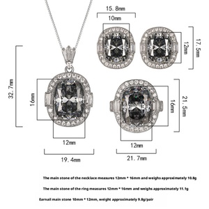 Fashion Eco-friendly Copper High Quality Jewelry <b>Sets</b> 18k Gold Plated for Women 12*16-10*12mm Gray Zircon Premium Elegant <b>Set</b> - Product Image 2