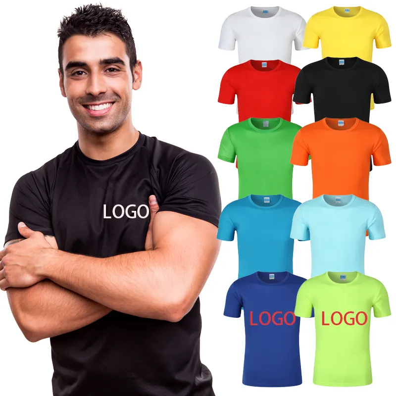 Ct0003 Custom Polyester Korte Mouw Lichtgewicht Snelle Dry Running Fitness Tshirt Heren Muscle Gym T-Shirt Voor Mannen