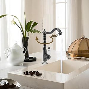 Vòi Nước Nóng Lạnh Bằng Đồng Thau Kiểu Cổ Điển Cho Phòng Tắm Có Tay Cầm Đơn Vòi Nước Nóng Lạnh - Product Image 5