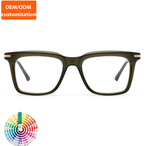 Biểu tượng tùy chỉnh quang Khung Kính mắt Retro rõ ràng ống kính theo toa Acetate cảnh tượng khung OEM từ các nhà sản xuất - Product Image 1