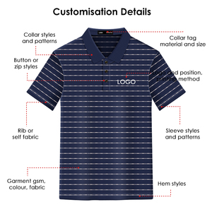 Оптовые мужские модные поло с полосками, хит продаж, высокое качество, новейший дизайн с карманами для мужчин - Product Image 2